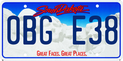 SD license plate 0BGE38