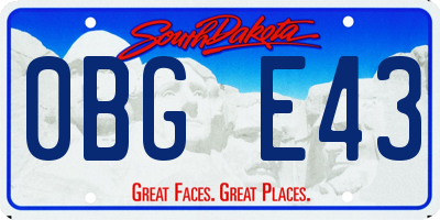 SD license plate 0BGE43
