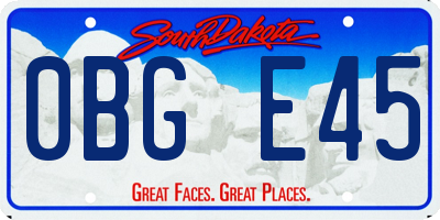 SD license plate 0BGE45