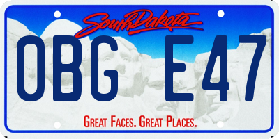 SD license plate 0BGE47