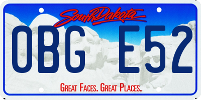 SD license plate 0BGE52