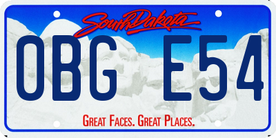 SD license plate 0BGE54