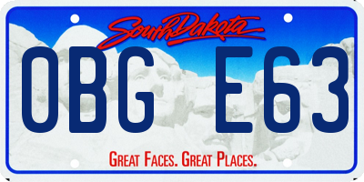 SD license plate 0BGE63