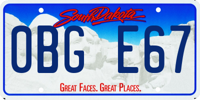 SD license plate 0BGE67