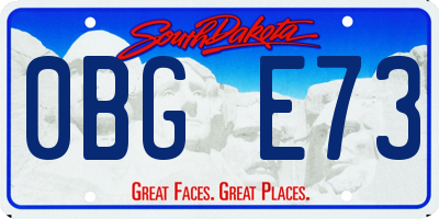 SD license plate 0BGE73