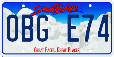 SD license plate 0BGE74