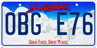 SD license plate 0BGE76