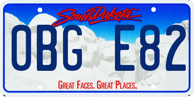 SD license plate 0BGE82
