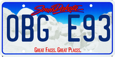 SD license plate 0BGE93