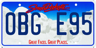 SD license plate 0BGE95