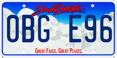 SD license plate 0BGE96