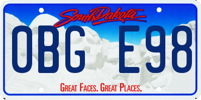SD license plate 0BGE98