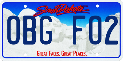 SD license plate 0BGF02