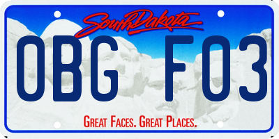 SD license plate 0BGF03