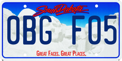 SD license plate 0BGF05