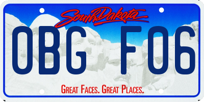SD license plate 0BGF06