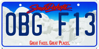 SD license plate 0BGF13