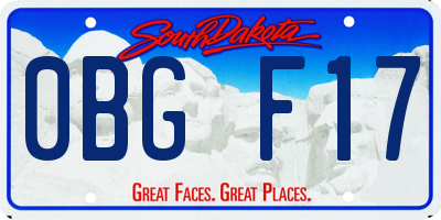 SD license plate 0BGF17