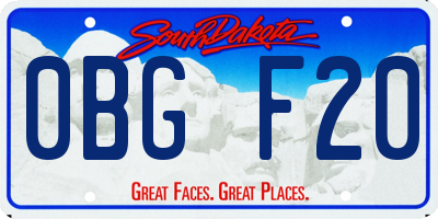 SD license plate 0BGF20