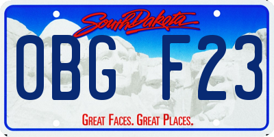 SD license plate 0BGF23