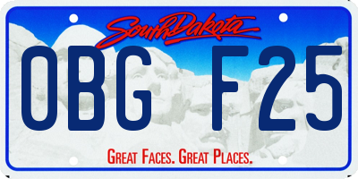 SD license plate 0BGF25