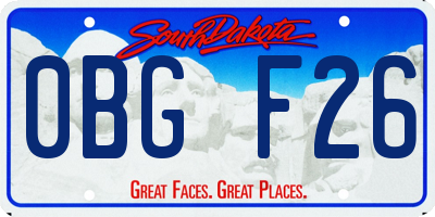 SD license plate 0BGF26