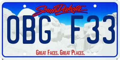 SD license plate 0BGF33