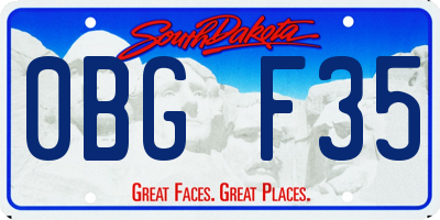 SD license plate 0BGF35