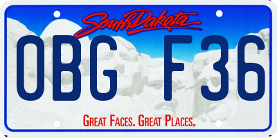 SD license plate 0BGF36
