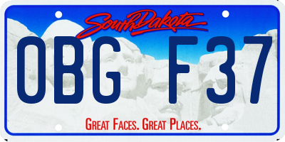 SD license plate 0BGF37