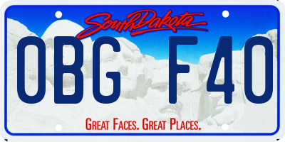 SD license plate 0BGF40