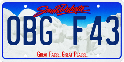 SD license plate 0BGF43