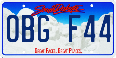 SD license plate 0BGF44
