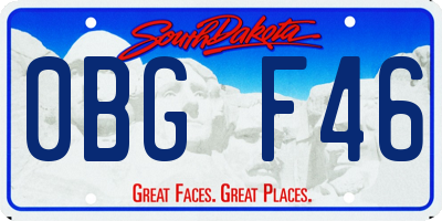 SD license plate 0BGF46