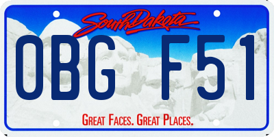 SD license plate 0BGF51