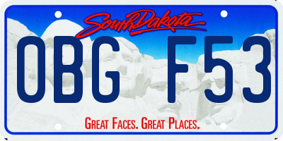 SD license plate 0BGF53