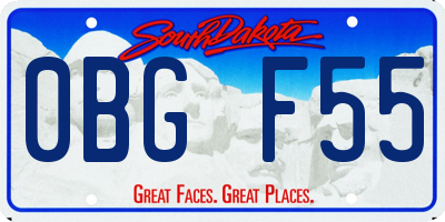 SD license plate 0BGF55