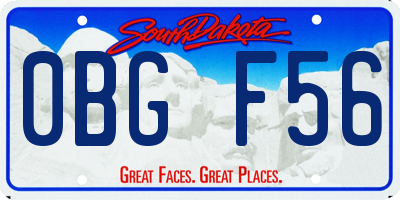 SD license plate 0BGF56