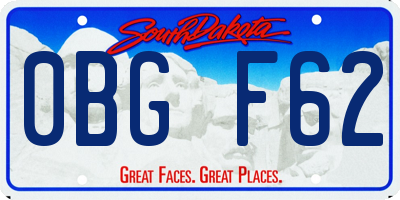 SD license plate 0BGF62