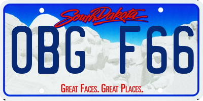 SD license plate 0BGF66