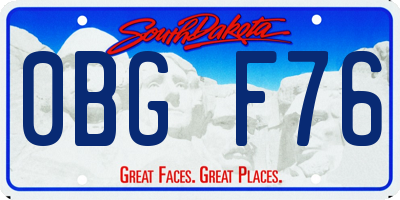 SD license plate 0BGF76
