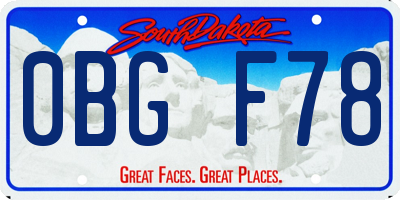 SD license plate 0BGF78