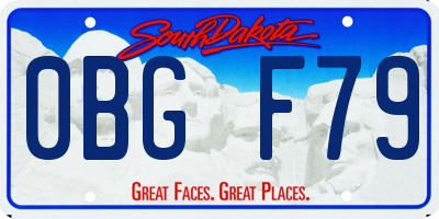 SD license plate 0BGF79
