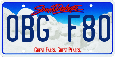 SD license plate 0BGF80