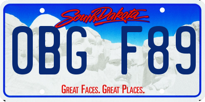 SD license plate 0BGF89