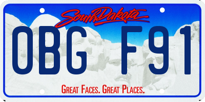 SD license plate 0BGF91