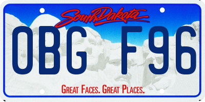 SD license plate 0BGF96