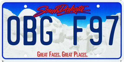 SD license plate 0BGF97