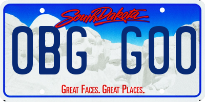 SD license plate 0BGG00
