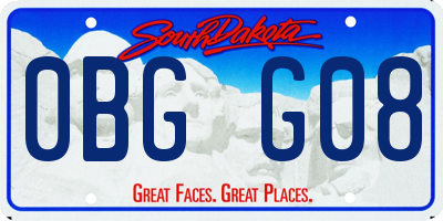 SD license plate 0BGG08